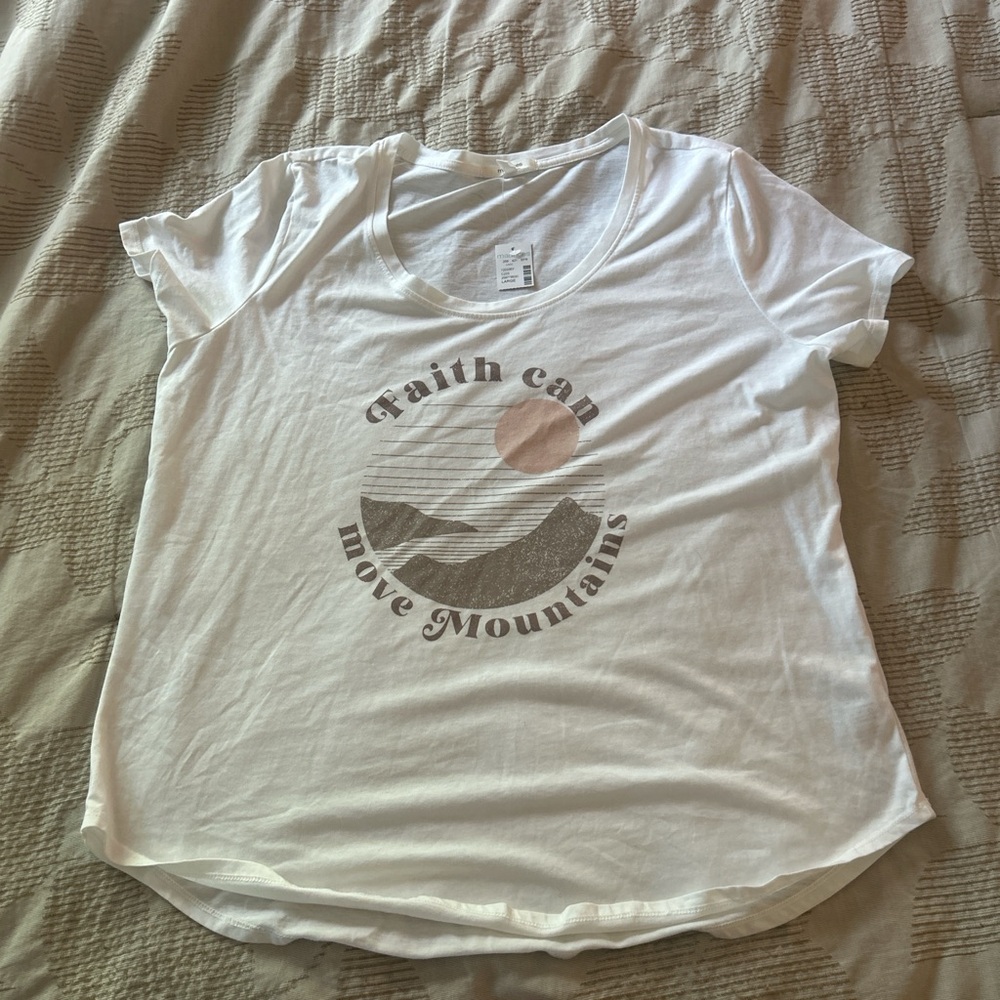 White Graphic Tee with Inspirational Quote